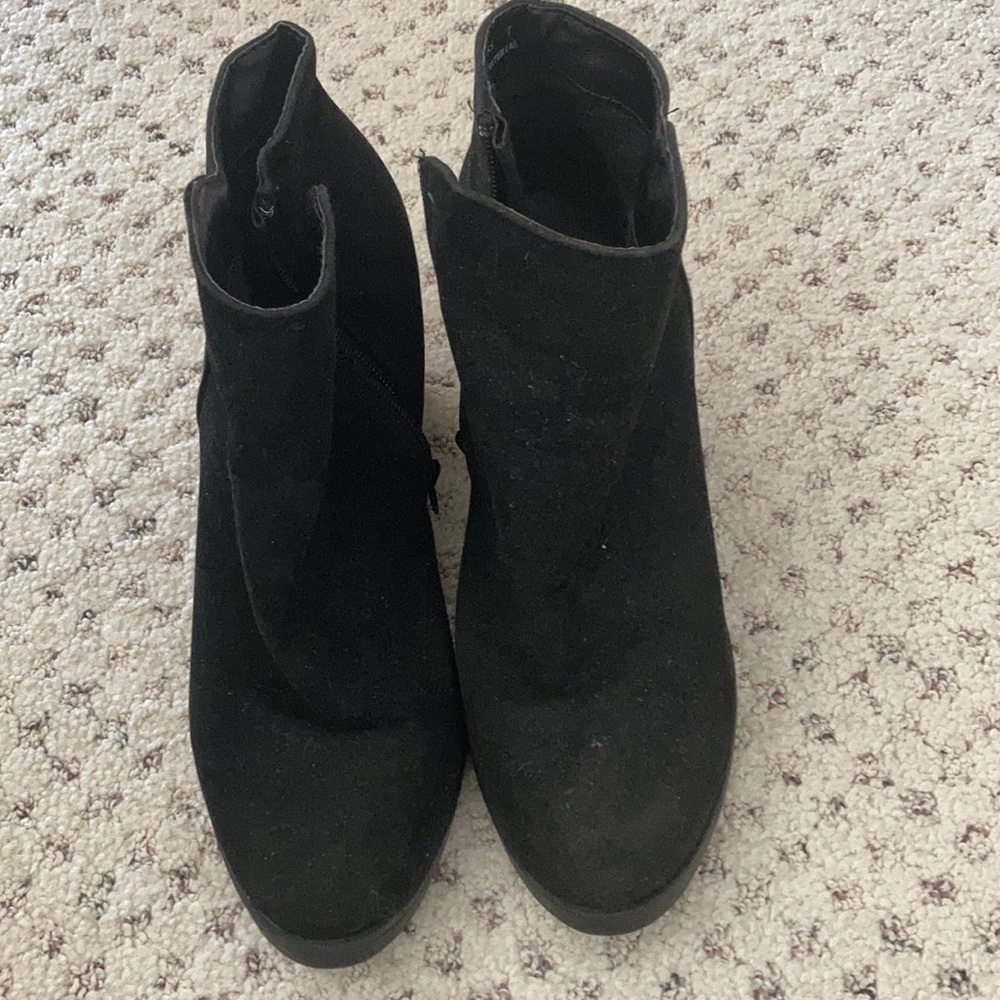 Black suede ankle boots